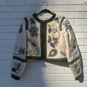 Veronica Beard Multicolor Embroidered Bomber Jacket